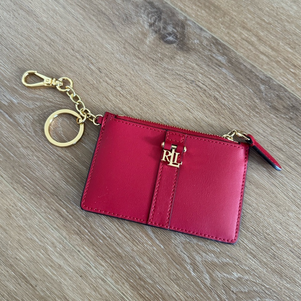 NWT🖤 Lauren Ralph Lauren Red Card Zip Up Case